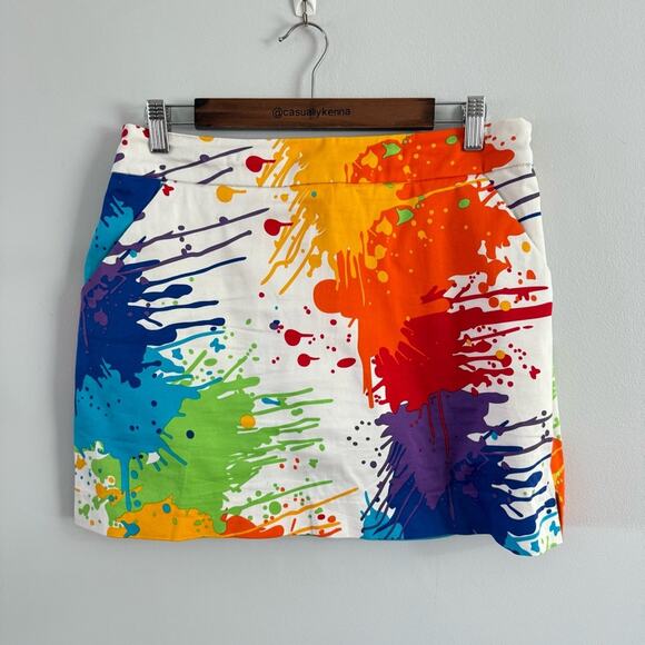 Loudmouth | Women’s Ladies Drop Cloth Paint Splatter Skort Skirt Rainbow Golf 6 - Picture 2 of 9